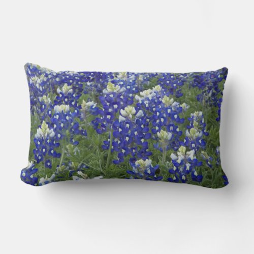 Bluebonnets Field Texas State Flower Lumbar Pillow