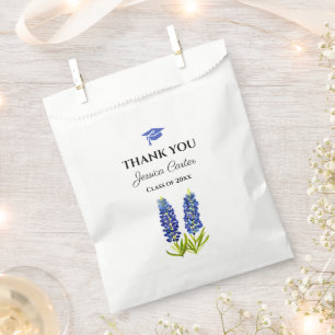Bluebonnets Floral Graduation Thank you  Favor Bag
