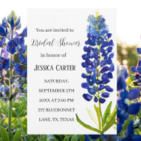 Bluebonnets Floral Watercolor Boho Bridal Shower 