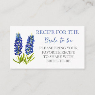 Bluebonnets Flowers Blue Wildflower Bridal shower Enclosure Card