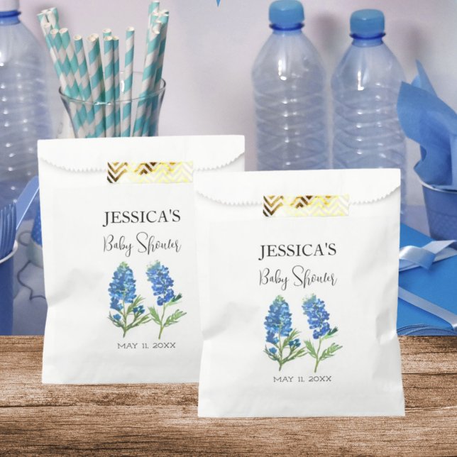 Bluebonnets Flowers Texas Baby Shower Girl Favor Bag (Creator Uploaded)