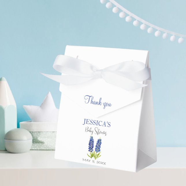 Bluebonnets Flowers Texas Baby Shower Girl Favor Boxes (Creator Uploaded)