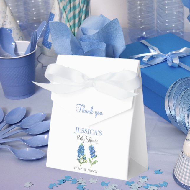 Bluebonnets Flowers Texas Baby Shower Girl Favor Boxes (Creator Uploaded)