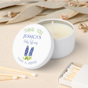 Bluebonnets Flowers Texas Baby Shower Girl Mini Candle Favors