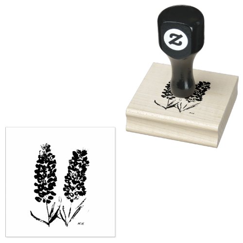 Bluebonnets Flowers Wildflowers Lupine Texas  Rubb Rubber Stamp