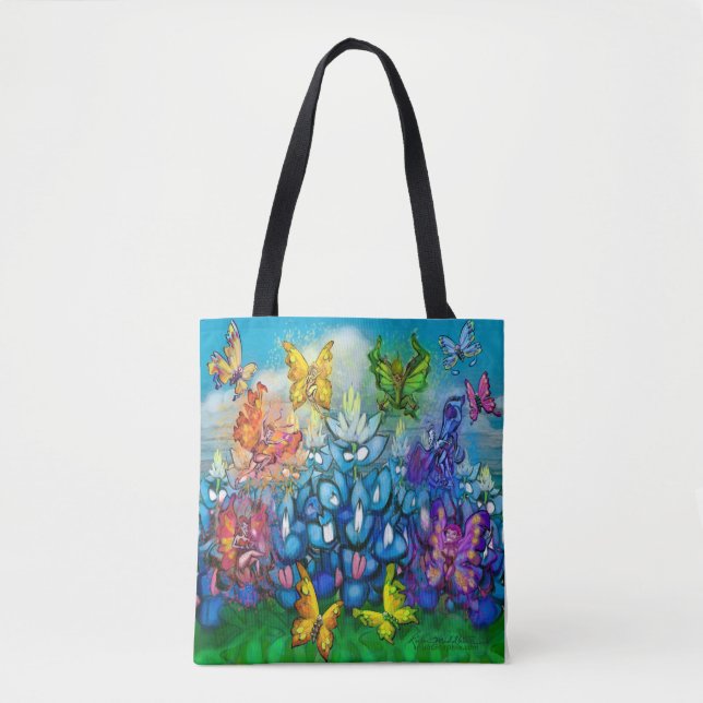 Bluebonnets Rainbow of Faeries Tote Bag (Front)
