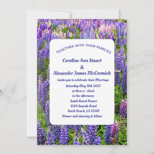 Bluebonnets Texas Blue Floral Elegant Wedding  Invitation