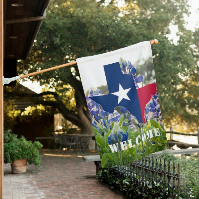 Bluebonnets Texas Blue Flowers Lupine House Flag (In SItu)