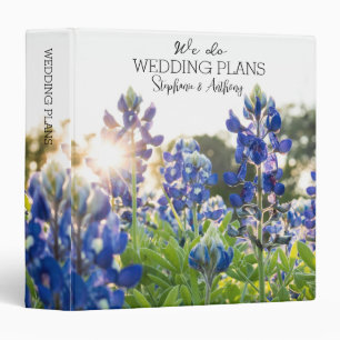 Bluebonnets Texas Blue Wildflower Wedding 3 Ring Binder