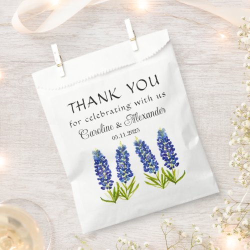 Bluebonnets Texas Floral Modern Chic Wedding Favor Bag