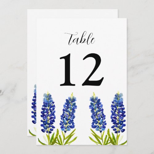 Bluebonnets Texas Floral Wildflower Blue Wedding Invitation
