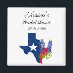 Bluebonnets Texas flower Floral Bridal shower Magnet<br><div class="desc">Bluebonnets watercolor flowers. Garden. Texas flowers Bridal shower magnet. Blue floral wildflowers watercolor. Perfect for Bridal showers. Rustic blue floral painting. Original watercolor painting by artist Monika Howarth.</div>