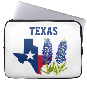 Bluebonnets Texas Flower Floral Texan Flag Laptop Sleeve