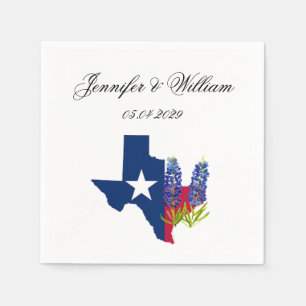 Bluebonnets Texas flower watercolor Floral Wedding Napkins