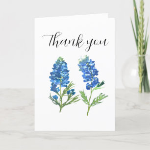 Bluebonnets Texas Flowers Baby Shower Thank you Card