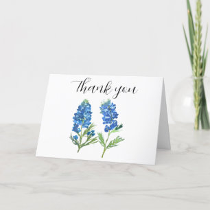 Bluebonnets Texas Flowers Baby Shower Thank you Card