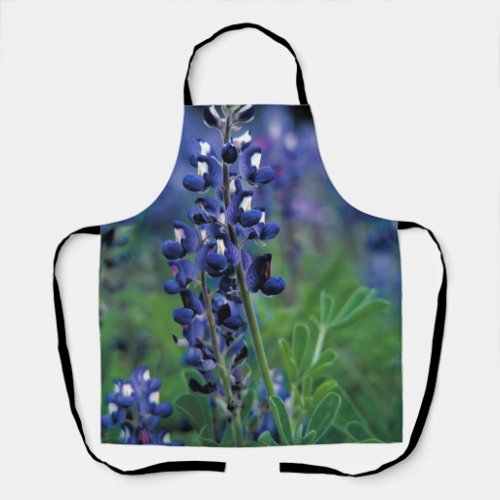 Bluebonnets Texas Flowers Blue Floral Lupine Apron