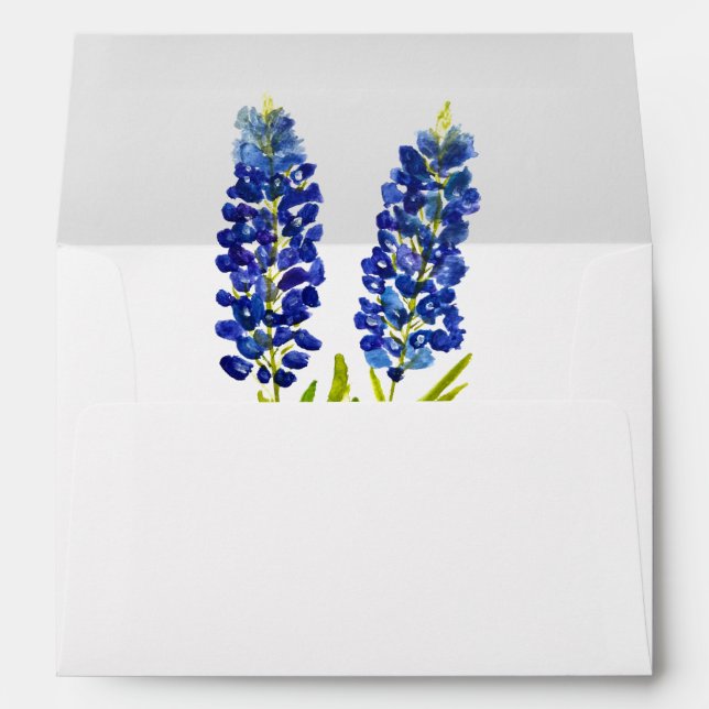 Bluebonnets Texas Flowers Floral Return Address Envelope (Back (Bottom))