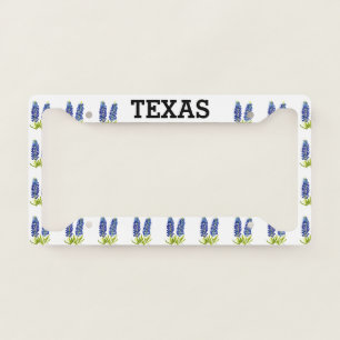 Bluebonnets Texas Flowers Wildflowers Watercolor License Plate Frame