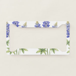 Bluebonnets Texas Flowers Wildflowers Watercolor License Plate Frame