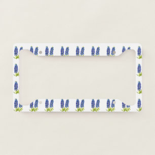Bluebonnets Texas Flowers Wildflowers Watercolor License Plate Frame