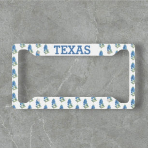 Bluebonnets Texas Flowers Wildflowers Watercolor License Plate Frame