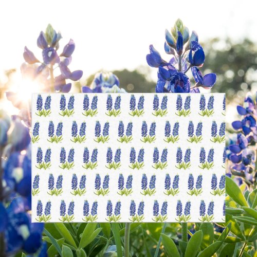 Bluebonnets Texas Flowers Wildflowers Watercolor  Tissue Paper