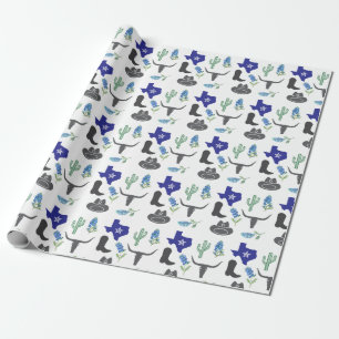 Bluebonnets Texas Flowers Wildflowers Watercolor  Wrapping Paper