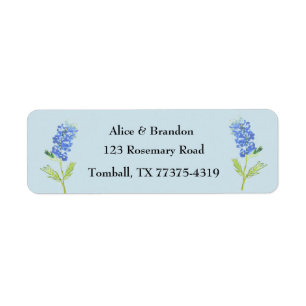 Bluebonnets Texas State Flowers Lupine Blue Label