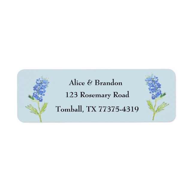 Bluebonnets Texas State Flowers Lupine Blue Label (Front)