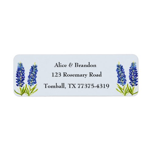 Bluebonnets Texas State Flowers Lupine Blue Label