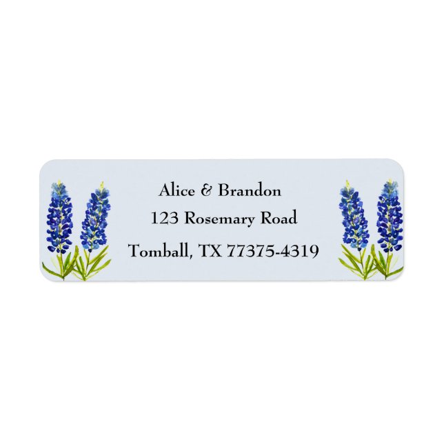 Bluebonnets Texas State Flowers Lupine Blue Label (Front)