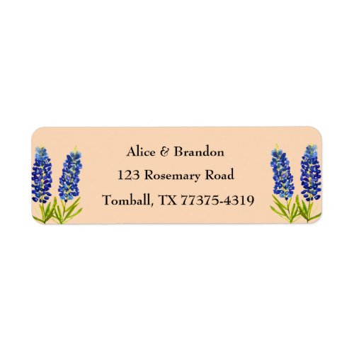 Bluebonnets Texas State Flowers Lupine Boho Label