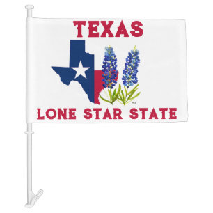 Bluebonnets Texas State Flowers Lupine Lone Star Car Flag