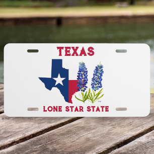 Bluebonnets Texas State Flowers Lupine Lone Star License Plate