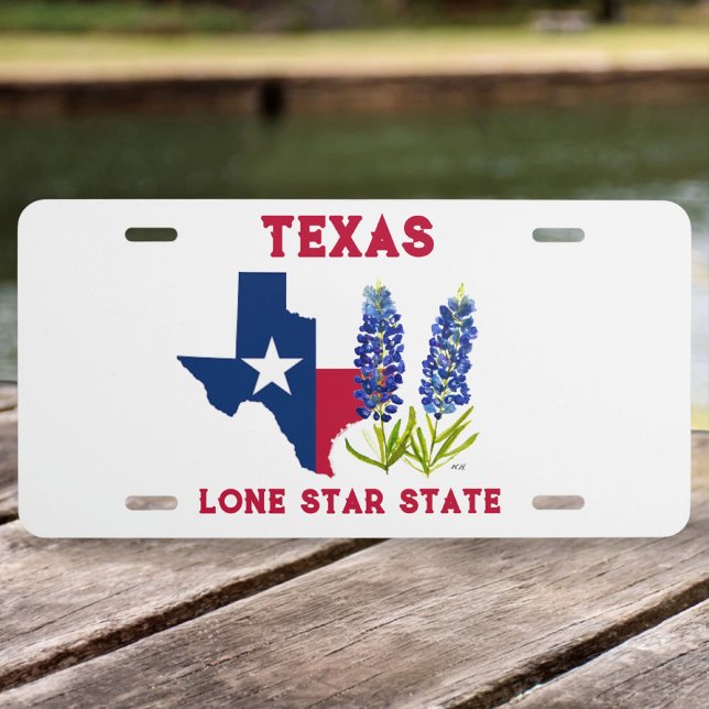 Bluebonnets Texas State Flowers Lupine Lone Star License Plate (Creator Uploaded)