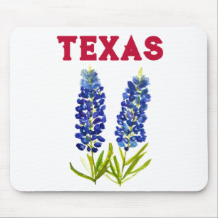 Bluebonnets Texas State Flowers Lupine Lone Star Mouse Pad