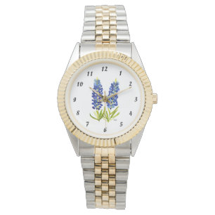 Bluebonnets Texas State Flowers Lupine Watercolor Watch