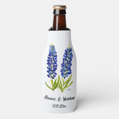 Bluebonnets Texas Texan floral nature Weddings Bottle Cooler