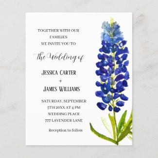 Bluebonnets Texas Watercolor Floral Wedding