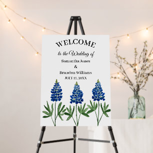 Bluebonnets Texas Wedding Floral Welcome Sign