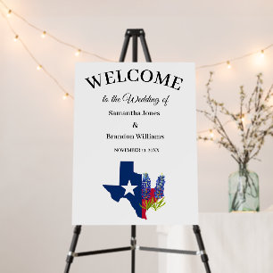 Bluebonnets Texas Wedding Floral Welcome Sign