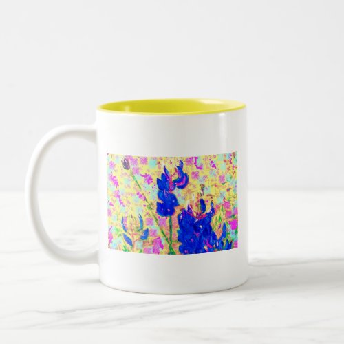 bluebonnets upclose Two_Tone coffee mug