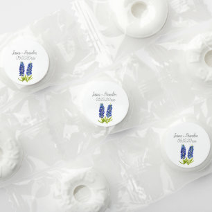 Bluebonnets Watercolor Blue Flower Floral Wedding Life Saver® Mints