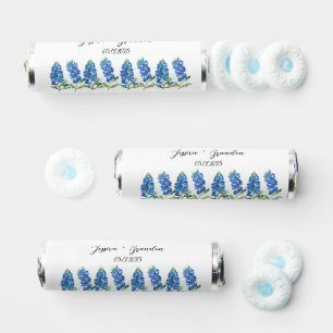 Bluebonnets Watercolor Blue Flowers Floral Wedding Breath Savers® Mints