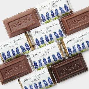 Bluebonnets Watercolor Blue Flowers Floral Wedding Hershey's Miniatures