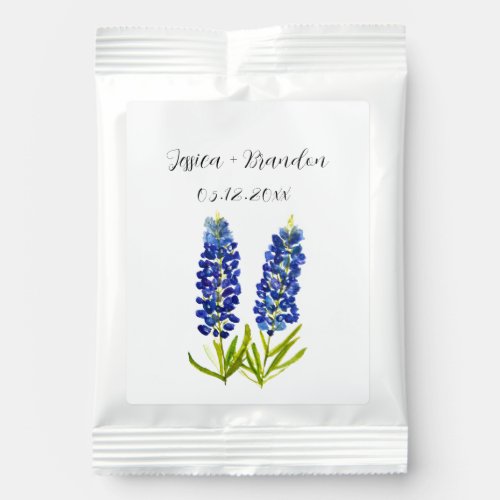 Bluebonnets Watercolor Blue Flowers Floral Wedding Hot Chocolate Drink Mix