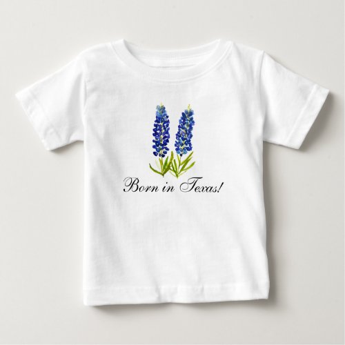 Bluebonnets watercolor Floral Boy Baby Baby T_Shirt
