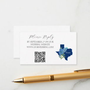 Bluebonnets Watercolor Flowers Floral Wedding Enclosure Card