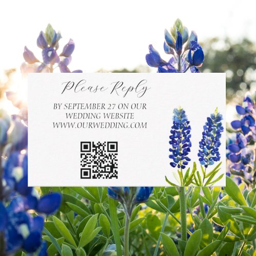 Bluebonnets Watercolor Flowers Floral Wedding  Enclosure Card
